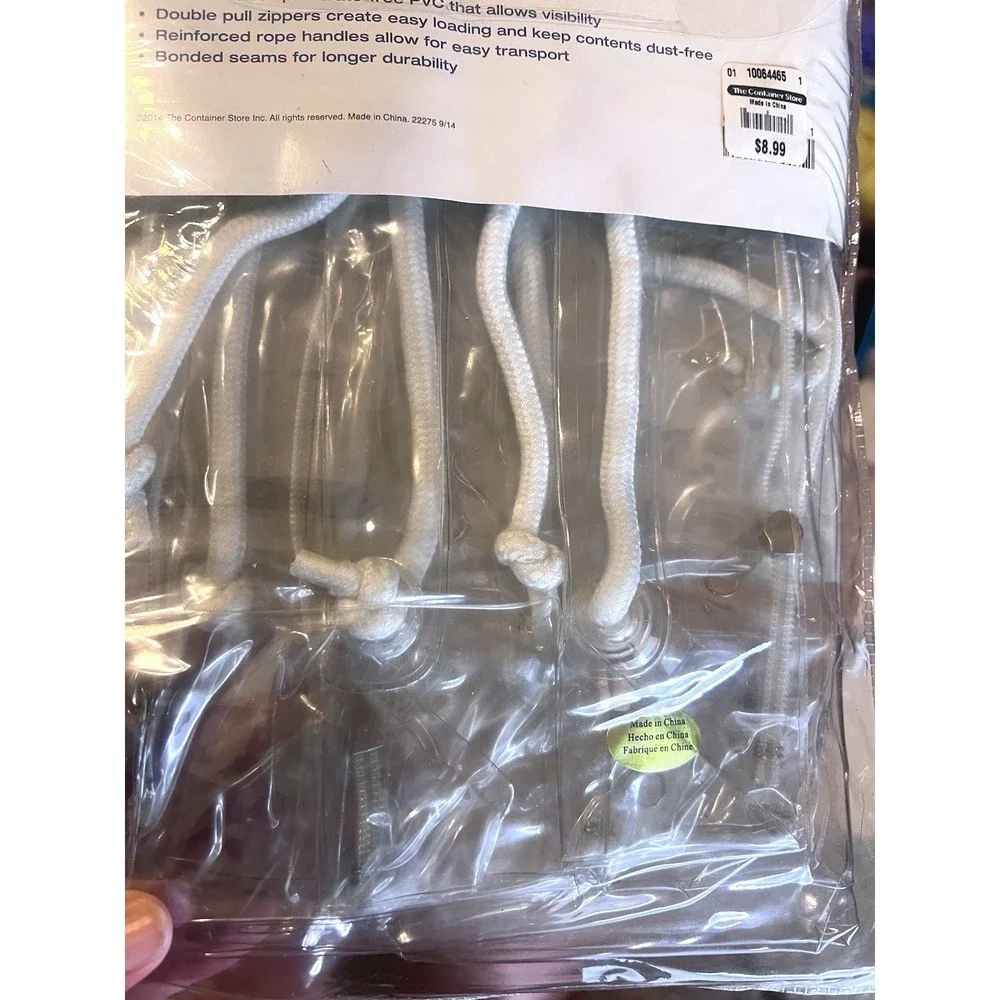 Lot Of 2 The Container Store Clear Small Chest Storage Bags 12x9x6 NOS Sealed